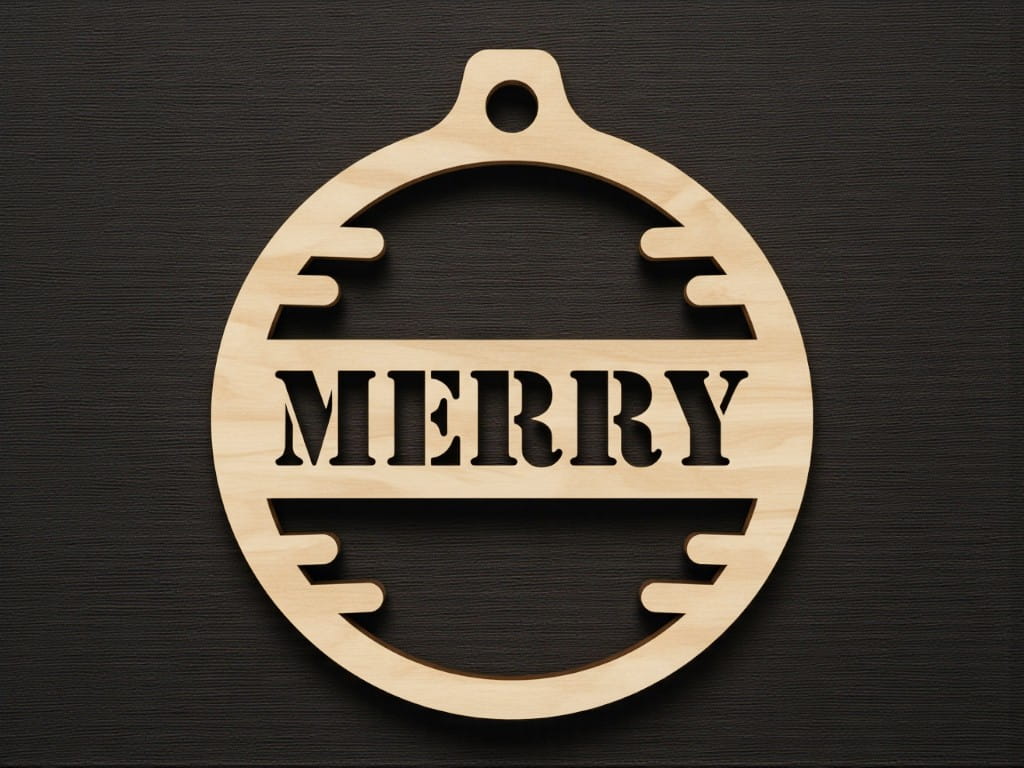 Laser Cut Merry Christmas Ornament