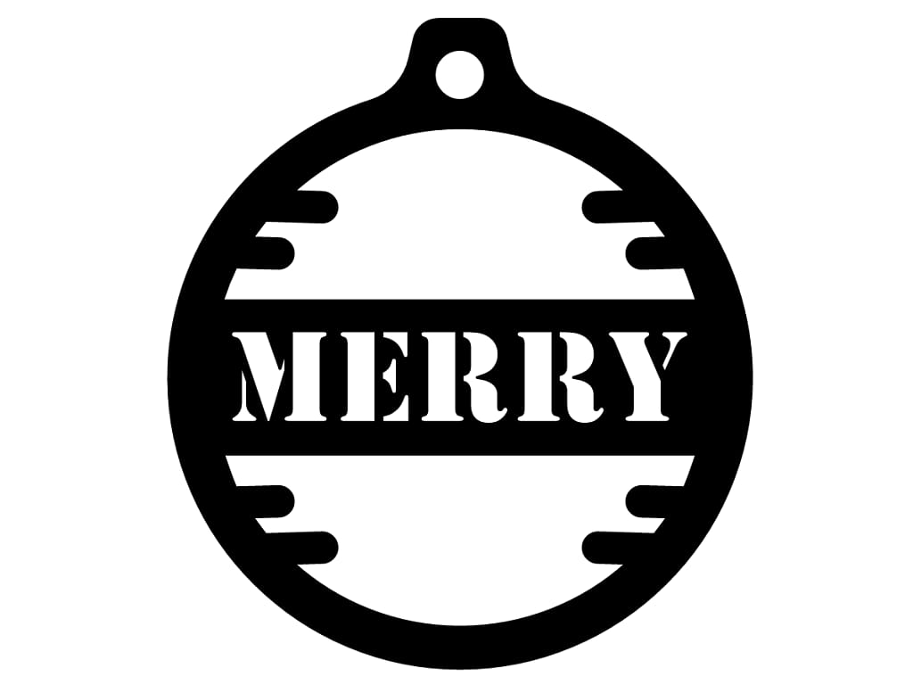 Laser Cut Merry Christmas Ornament
