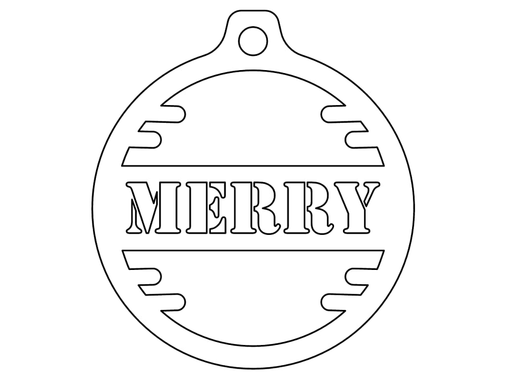 Laser Cut Merry Christmas Ornament