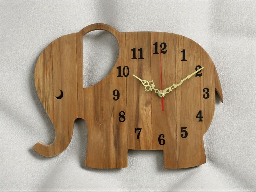 Laser Cut Elephant Nursery Wall Clock