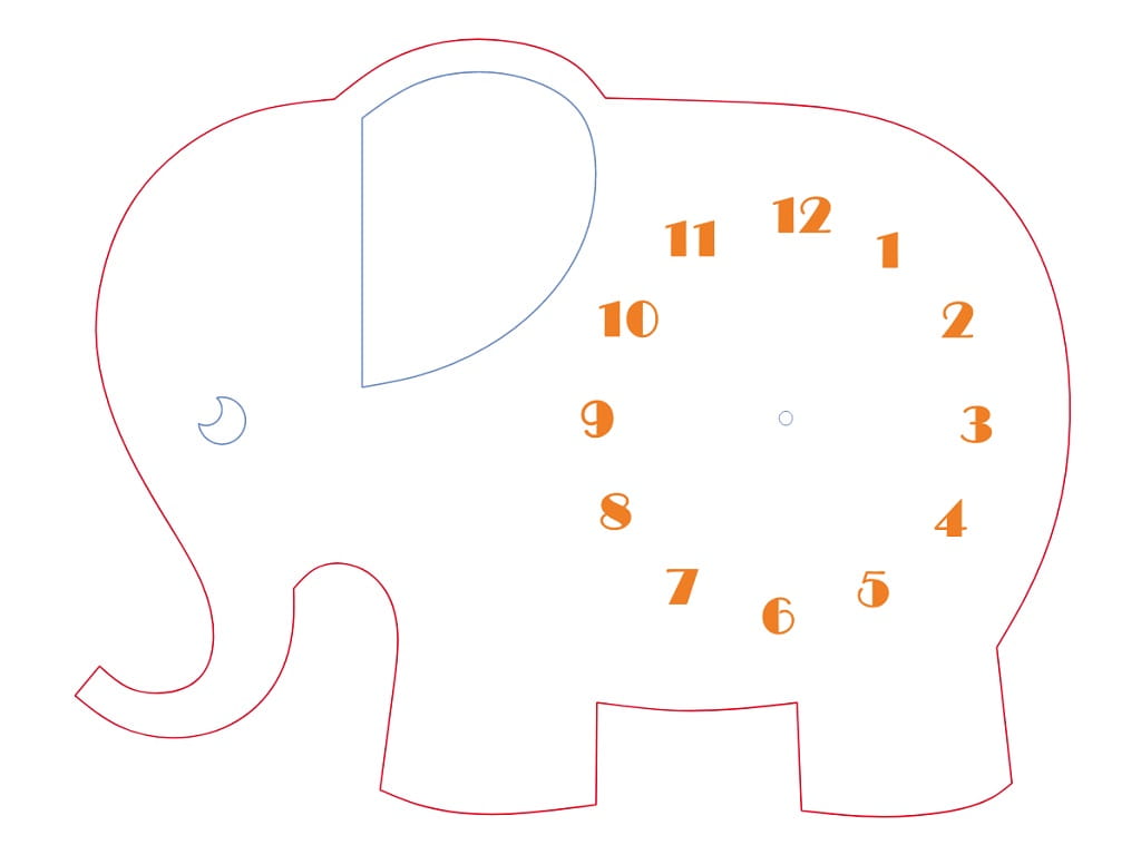 Laser Cut Elephant Nursery Wall Clock