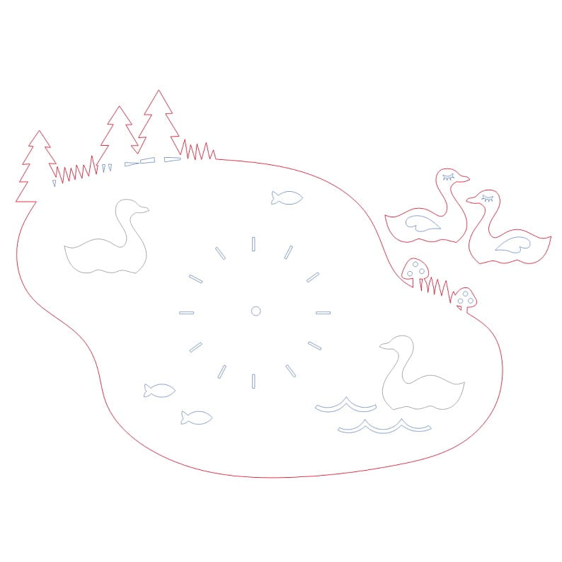 Laser Cut Lake View with Swan Wall Clock