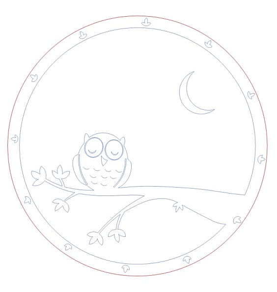 Laser Cut Owl On Tree Wall Clock