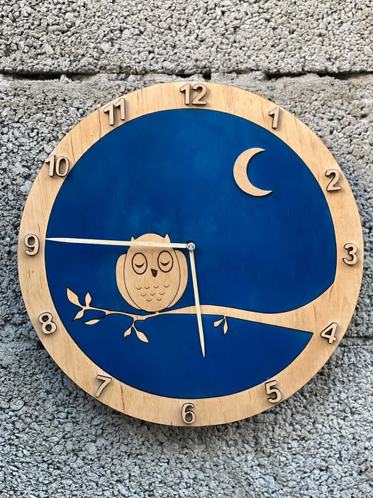 Laser Cut Owl On Tree Branch Wall Clock