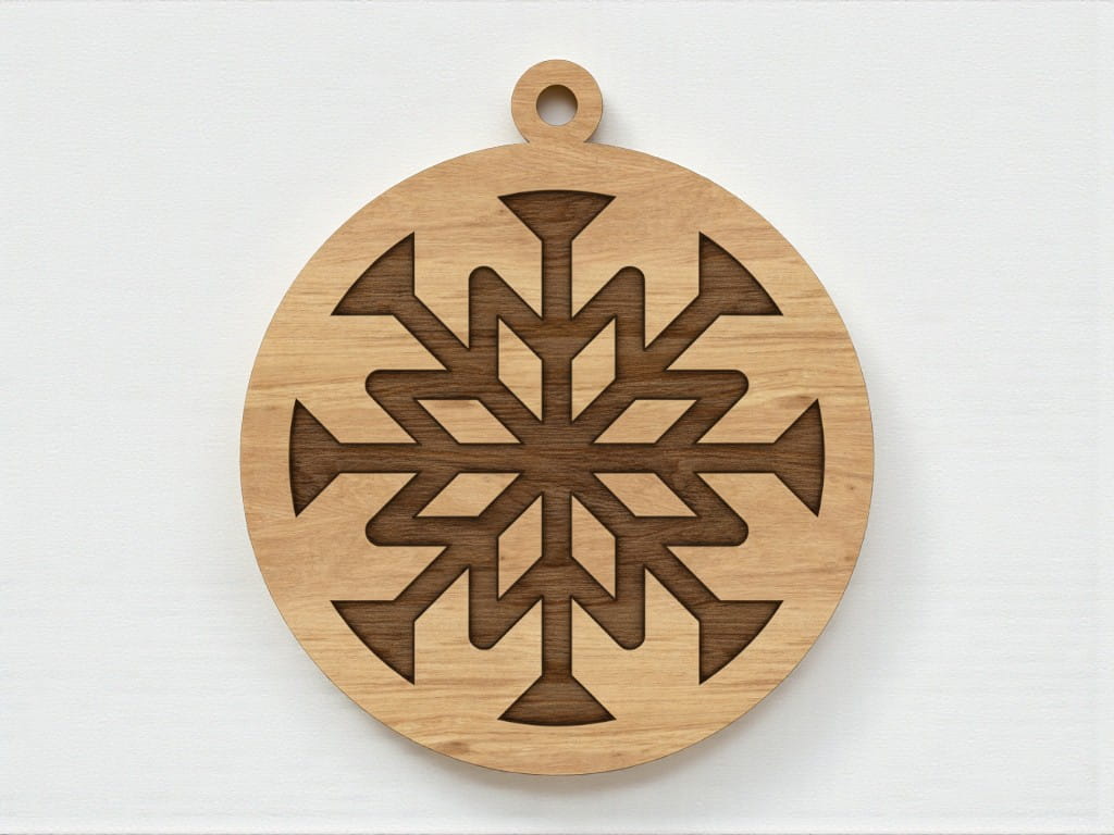 Laser Cut Wooden Snowflake Ornament CDR DXF SVG File Free Download | Vecty