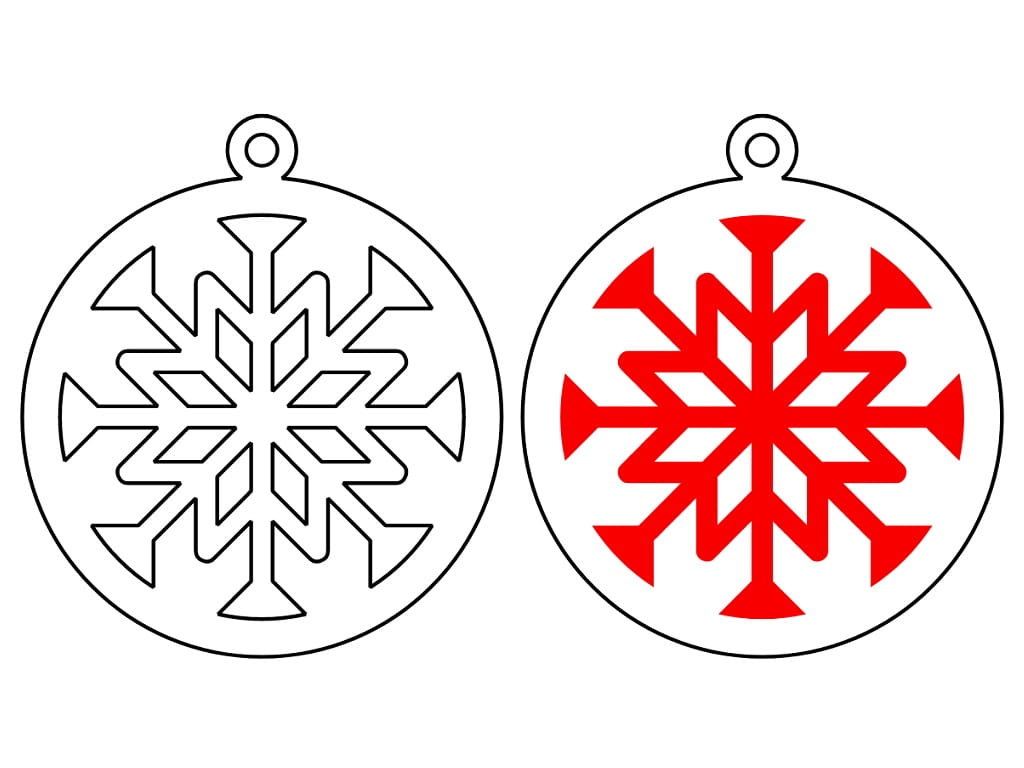 Laser Cut Wooden Snowflake Ornament