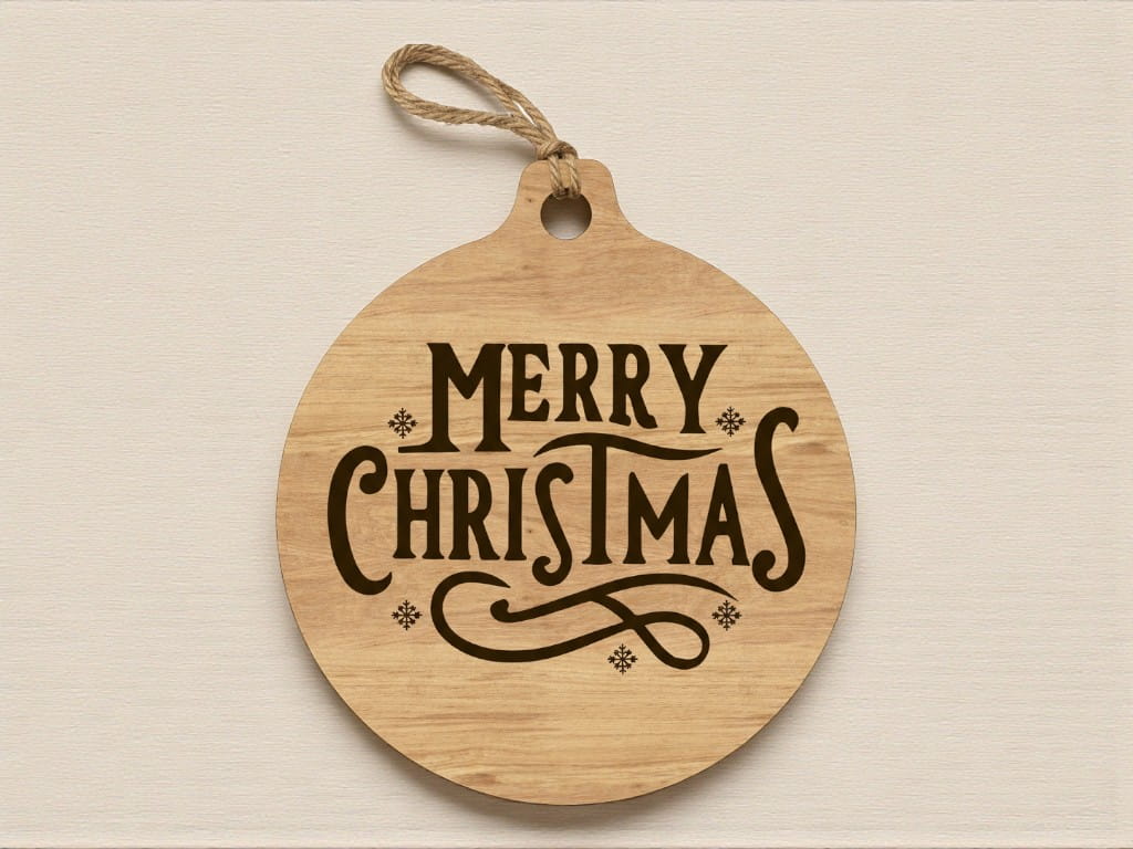 Laser Cut Merry Christmas Tree Ornament