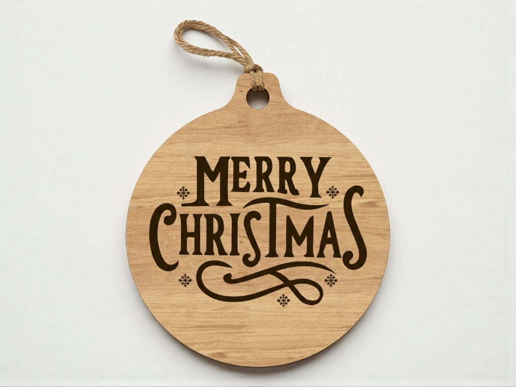 Laser Cut Merry Christmas Tree Ornament