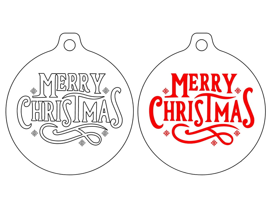 Laser Cut Merry Christmas Tree Ornament