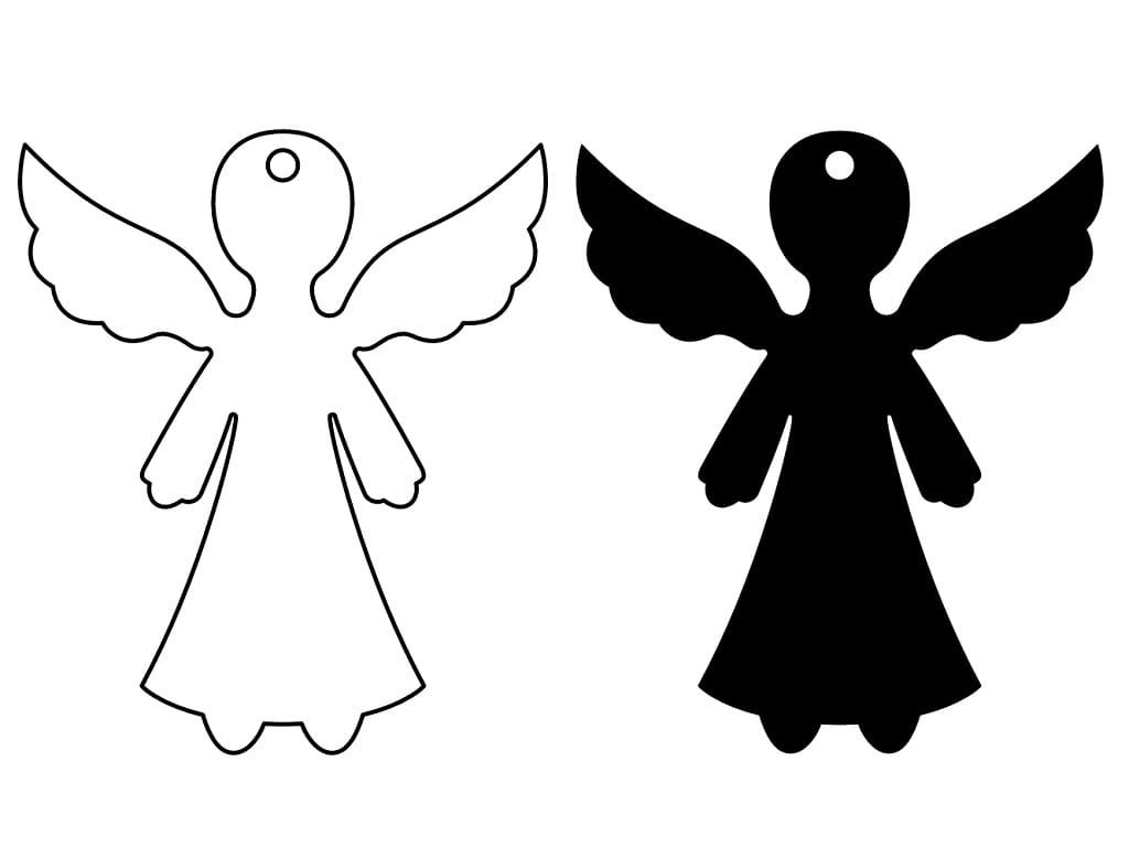 Laser Cut Christmas Tree Angel Ornament