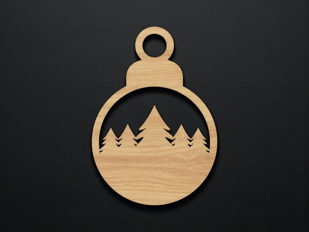 Laser Cut Forest Scene Christmas Ornament