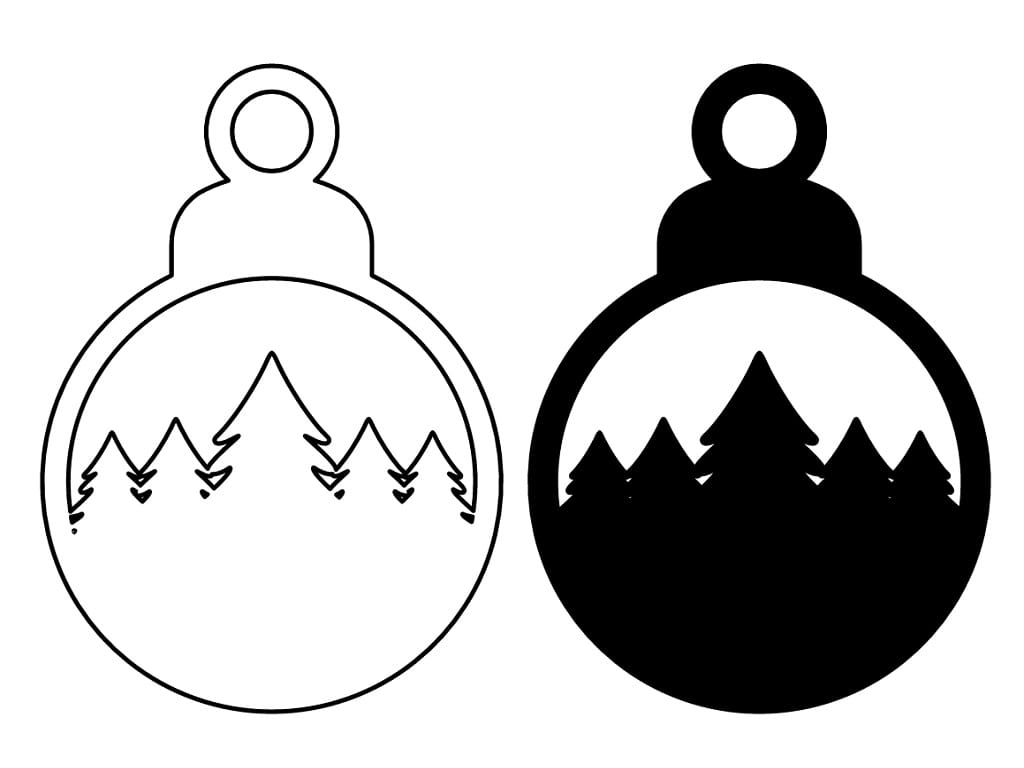 Laser Cut Forest Scene Christmas Ornament
