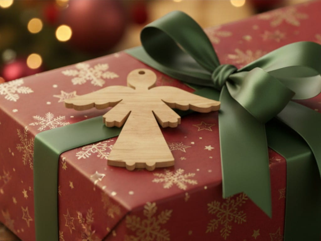 Laser Cut Holiday Angel Christmas Ornament