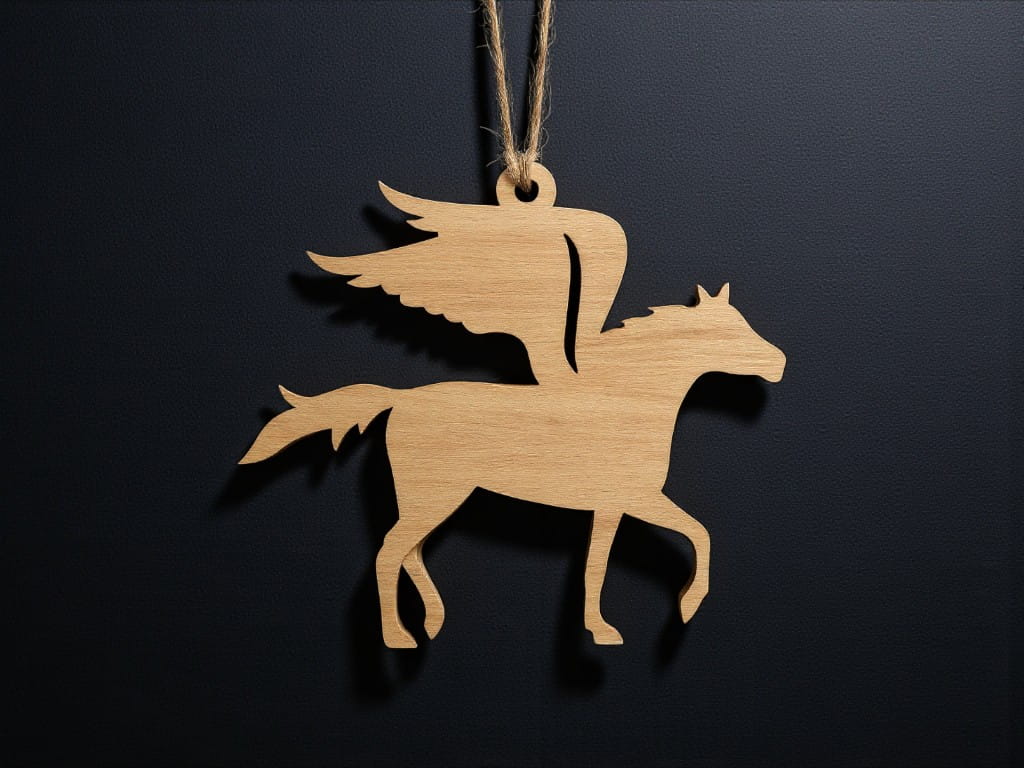 Laser Cut Winged Horse Christmas Ornament