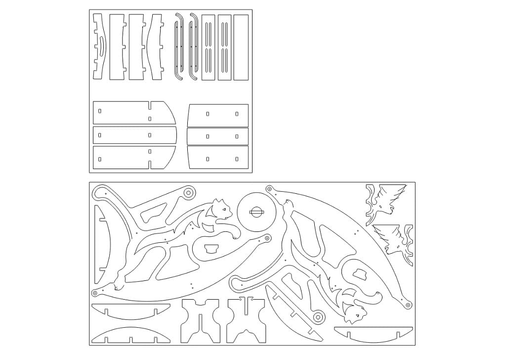 Laser Cut Wooden Puma Rocking Chair CDR DXF File Free Download | Vecty