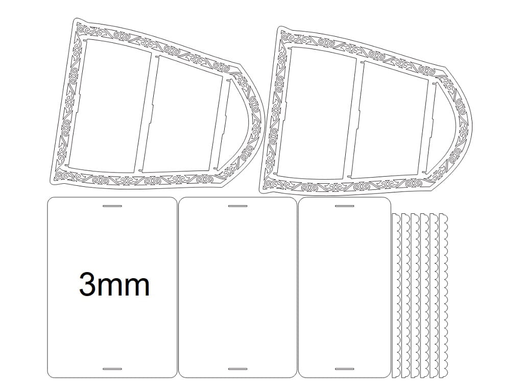 Laser Cut 3 Tier Wooden Stand for Sweet