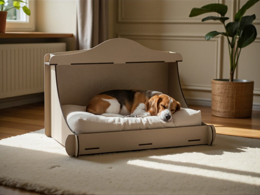 Laser Cut Small Wooden Pet Bed for Dogs
