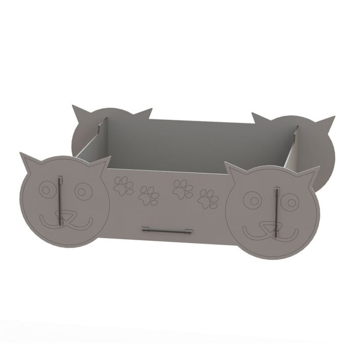 Laser Cut Cat Shaped Wooden Pet Bed