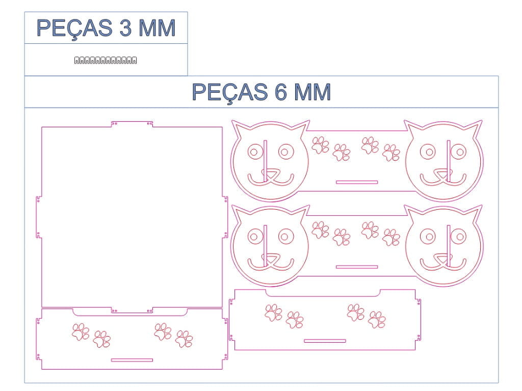 Laser Cut Cat Shaped Wooden Pet Bed