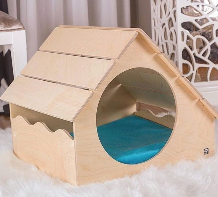 Laser Cut Wooden Pet House for Cats and Small Dogs