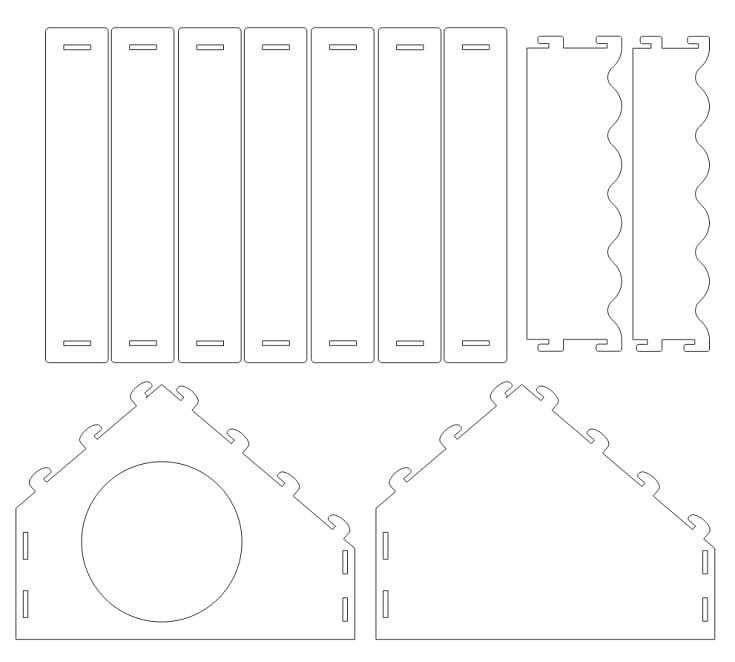 Laser Cut Wooden Pet House for Cats and Small Dogs