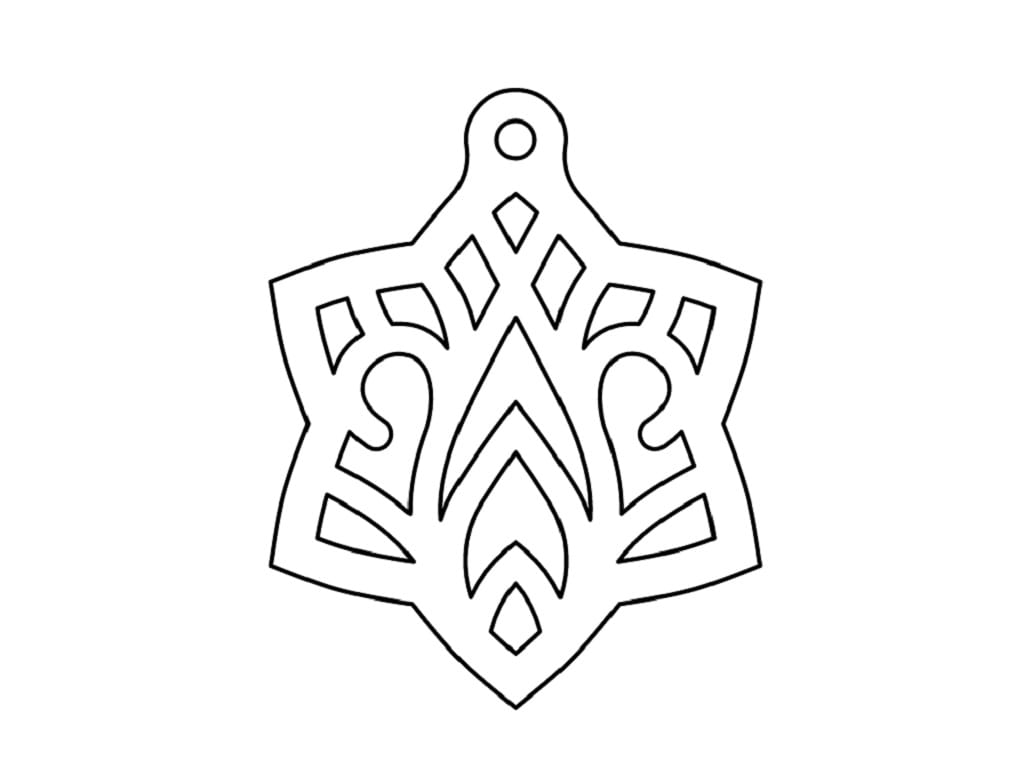 Laser Cut Star Shaped Wooden Christmas Ornament