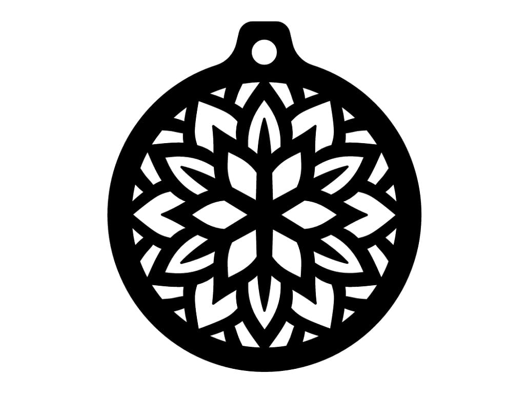 Laser Cut Wooden Mandala Christmas Ornament