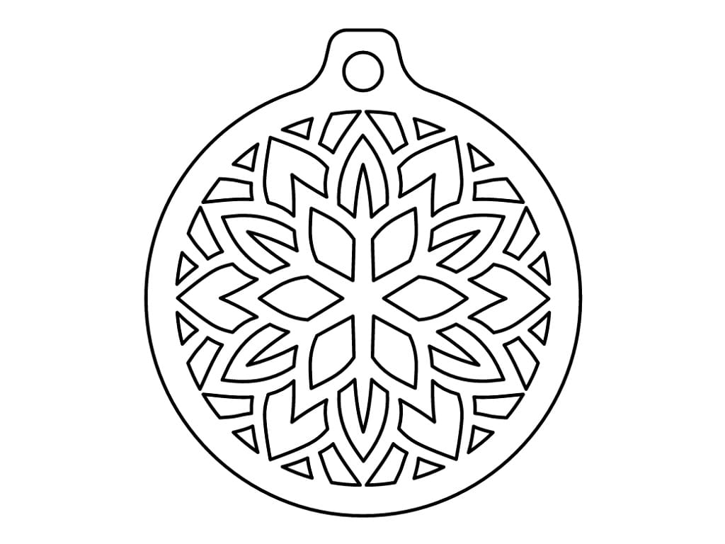 Laser Cut Wooden Mandala Christmas Ornament