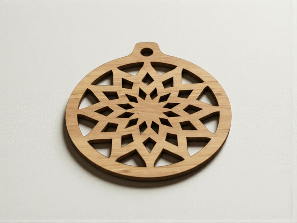 Laser Cut Floral Mandala Christmas Ornament
