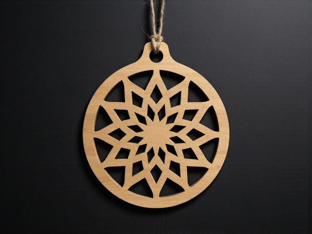 Laser Cut Floral Mandala Christmas Ornament