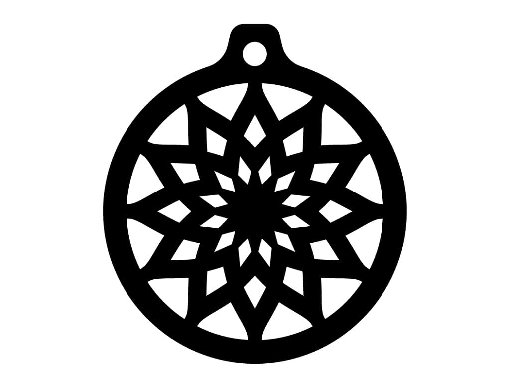Laser Cut Floral Mandala Christmas Ornament