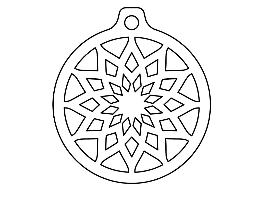 Laser Cut Floral Mandala Christmas Ornament