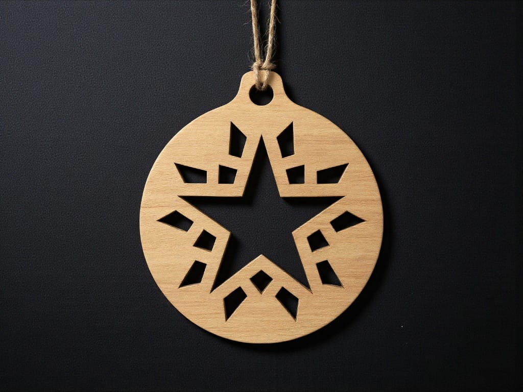 Laser Cut Snowflake Star Design Christmas Ornament