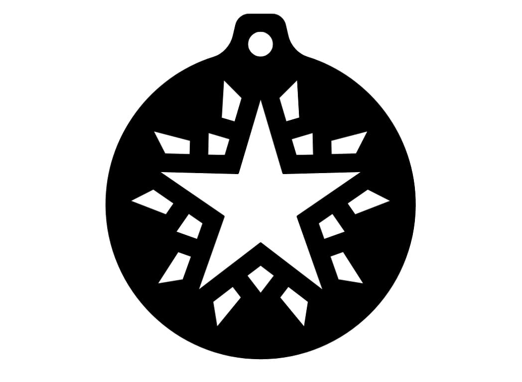 Laser Cut Snowflake Star Design Christmas Ornament