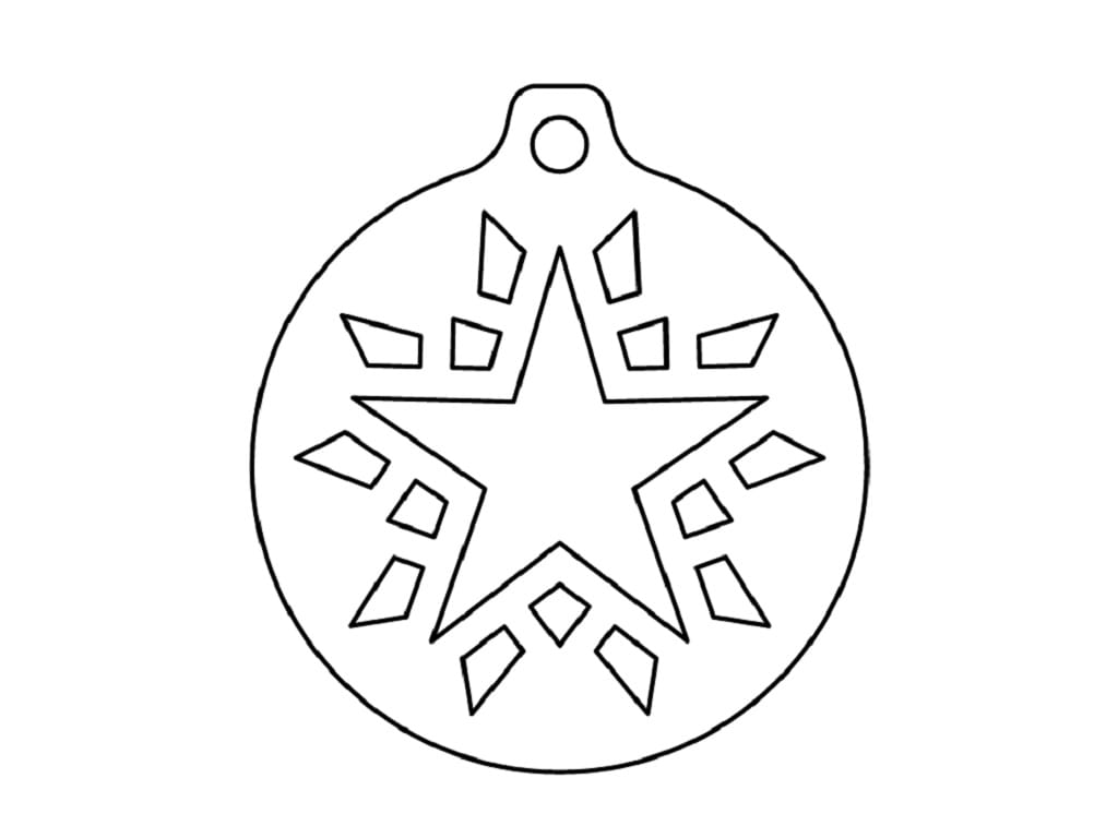 Laser Cut Snowflake Star Design Christmas Ornament