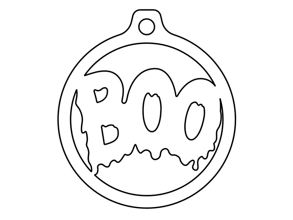 Laser Cut Halloween BOO Tree Ornament