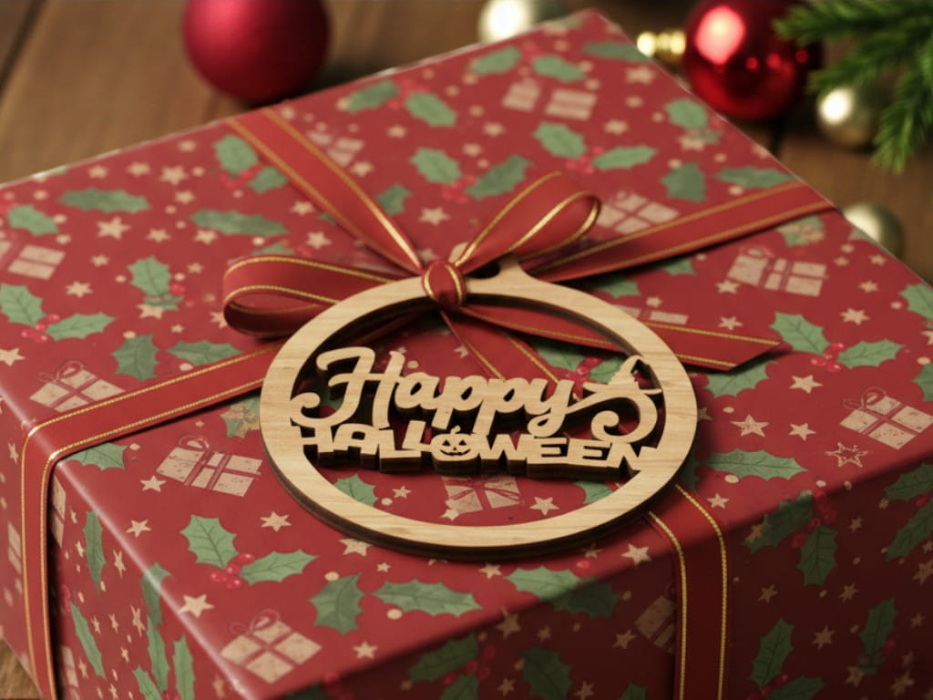Laser Cut Happy Halloween Ornament