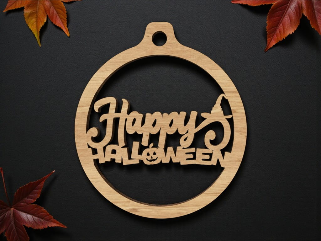 Laser Cut Happy Halloween Ornament