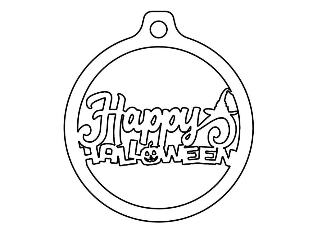 Laser Cut Happy Halloween Ornament