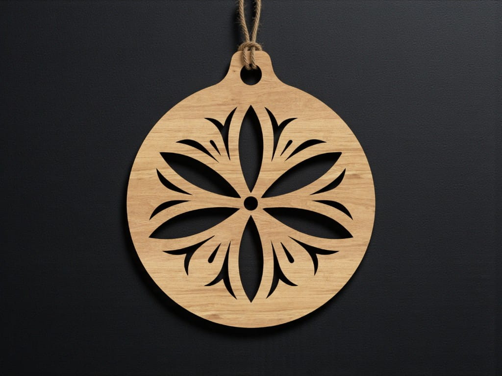 Laser Cut Floral Christmas Tree Ornament