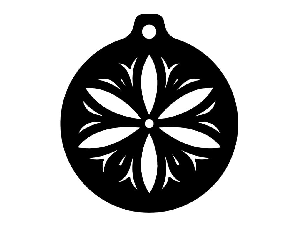 Laser Cut Floral Christmas Tree Ornament