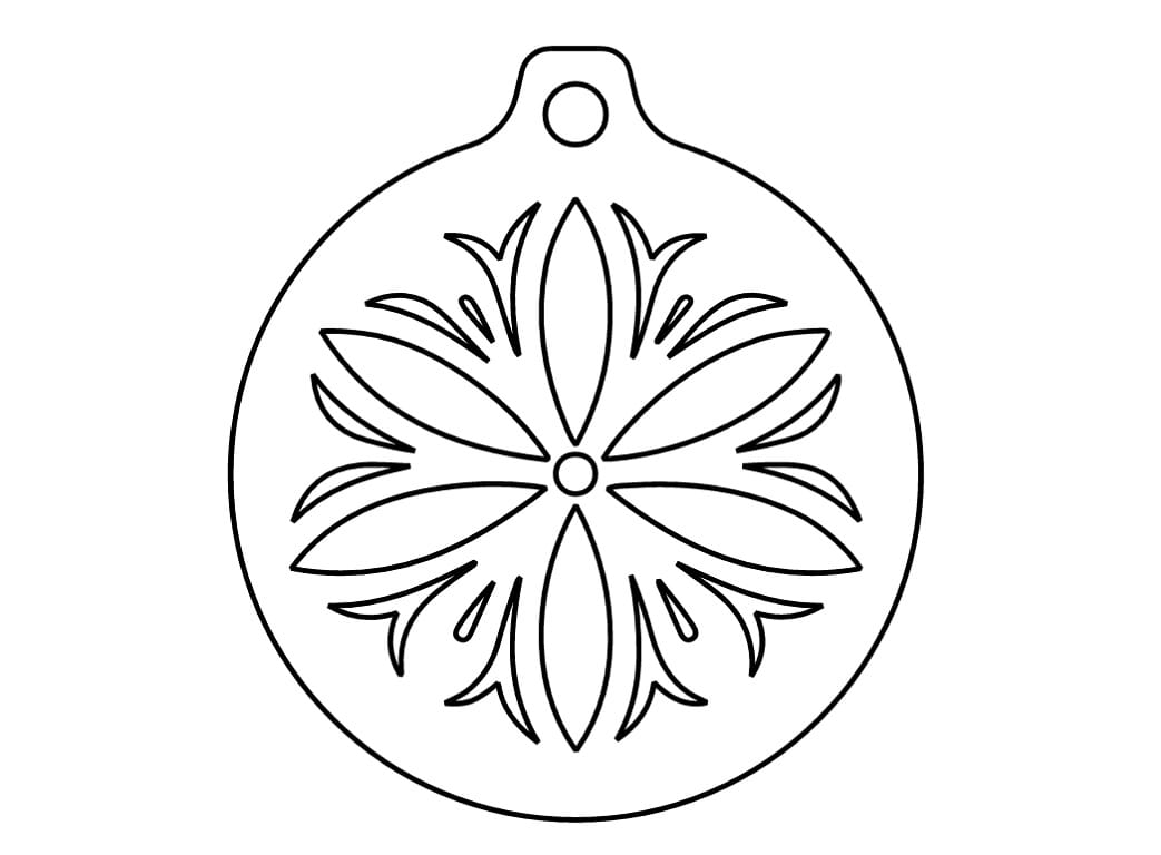 Laser Cut Floral Christmas Tree Ornament