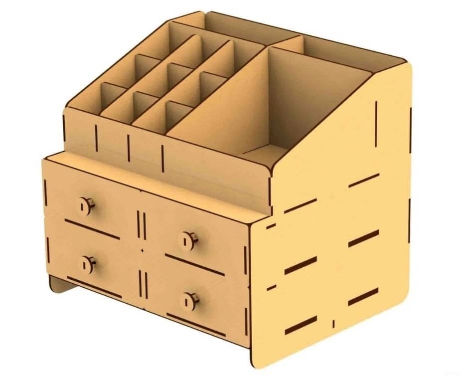 Desktop Storage Organizer with Drawers Laser Cut File