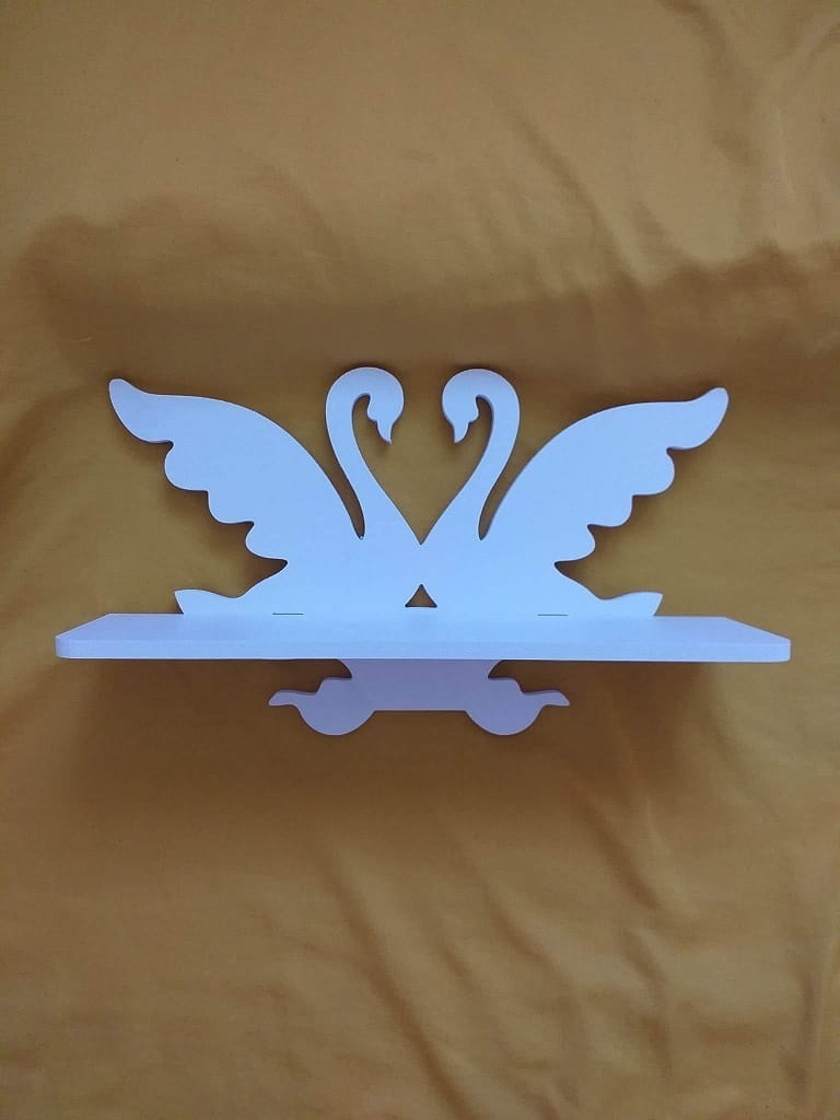 Laser Cut Decorative Swan Shaped Wall Shelf