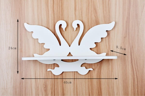 Laser Cut Decorative Swan Shaped Wall Shelf