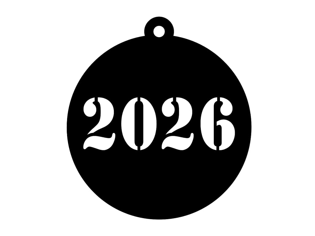 Laser Cut 2026 New Year Hanging Ornament