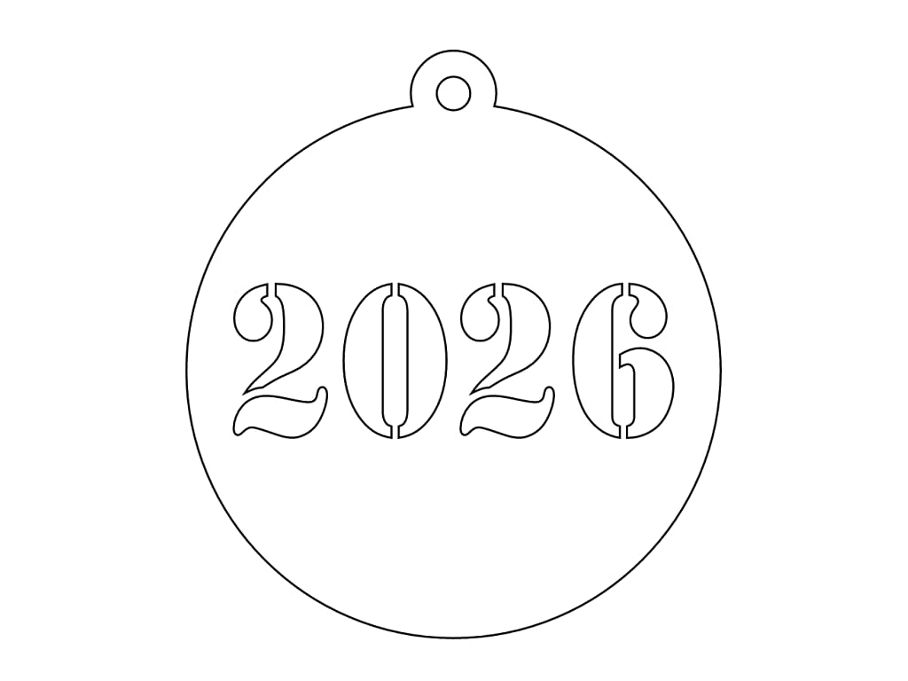 Laser Cut 2026 New Year Hanging Ornament