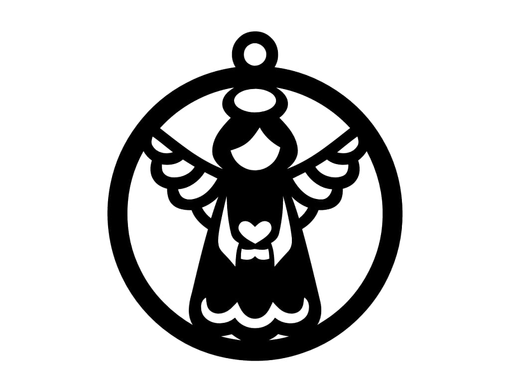 Laser Cut Angel Christmas Tree Hanging Ornament