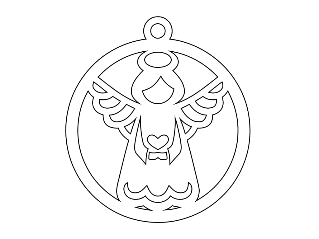 Laser Cut Angel Christmas Tree Hanging Ornament
