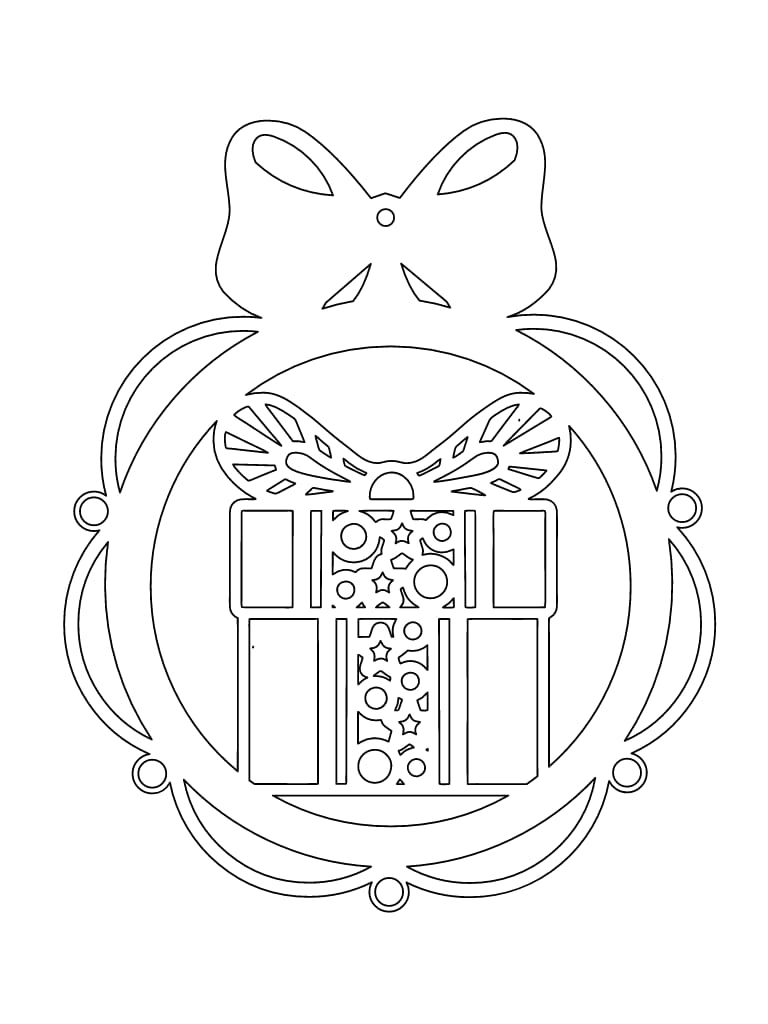 Laser Cut Gift Box Design Christmas Bauble